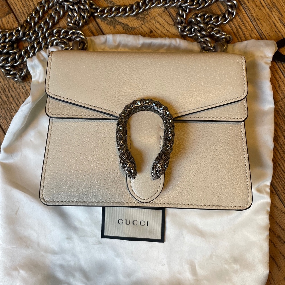 Gucci Dionysus mini leather bag cream